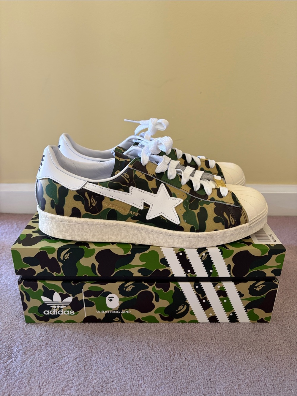 Adidas BAPE Superstar 80s Green Camo